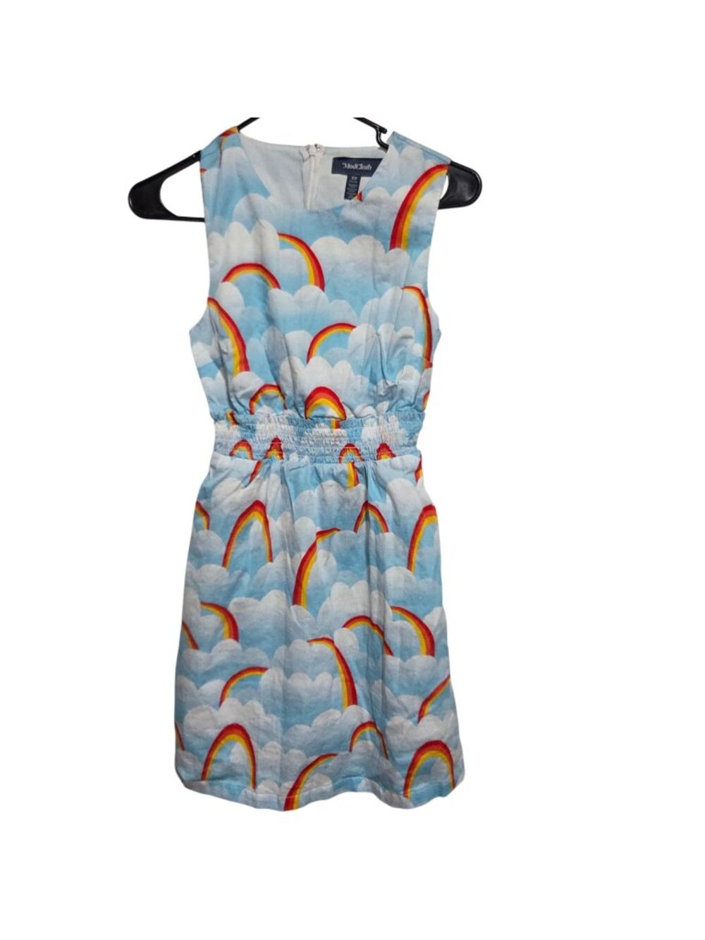 ModCloth Rainbow Cloud Dress Size XS Fit Flare Sleeveless Dreamscape Whimsical